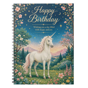 Carnet Joyeux Anniversaire Jardin Floral Licorne Magique