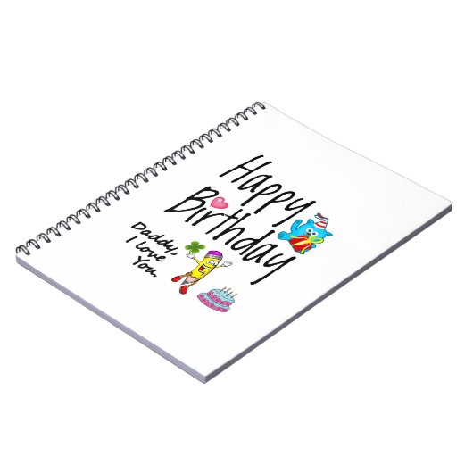 Carnet Joyeux anniversaire. Papa, je t'aime. (Côté gauche)