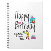 Carnet Joyeux anniversaire. Papa, je t'aime. (Devant)