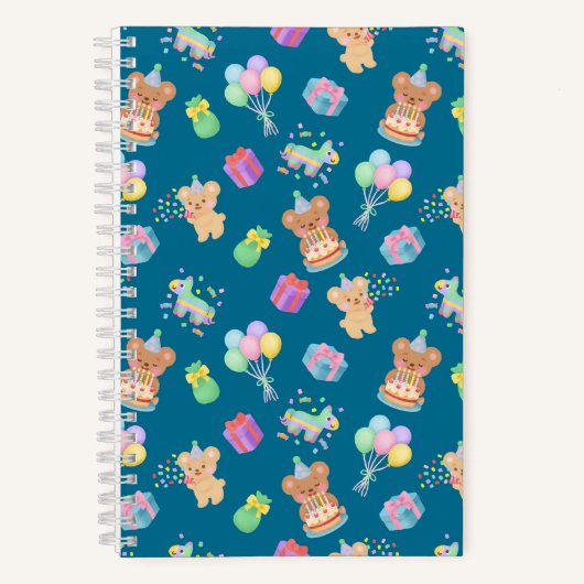 Carnet Joyeux Anniversaire Teddy Bear Navy (Recto)