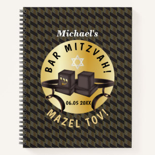 Carnet Joyeux Bar Mitzvah 20XX Or Merci