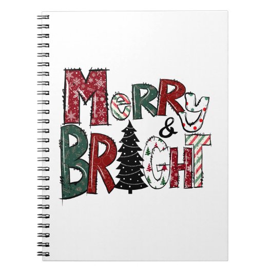 Carnet Joyeux cadeau de Noël et les feux (Devant)