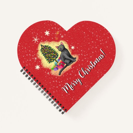 Carnet Joyeux chat de Noël (Devant)