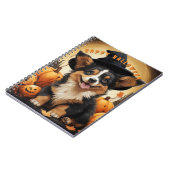 Carnet Joyeux Corgi Halloween dans Patch Citrouille (Côté gauche)