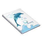 Carnet Joyeux dauphin de saut avec des bulles (Côté Droit)