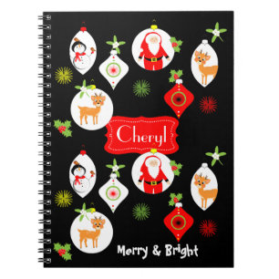 Carnet Joyeux et brillant joli thème de Noël