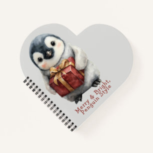 Carnet Joyeux et brillant pingouin Noël