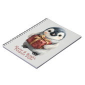 Carnet Joyeux et brillant pingouin Noël (Côté gauche)