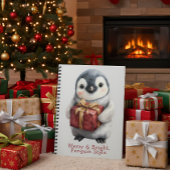 Carnet Joyeux et brillant pingouin Noël