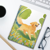 Carnet Joyeux Golden Retriever | Carte d'aquarelle