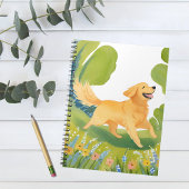Carnet Joyeux Golden Retriever | Carte d'aquarelle