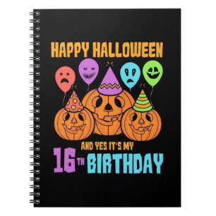 Carnet Joyeux Halloween 16ème anniversaire