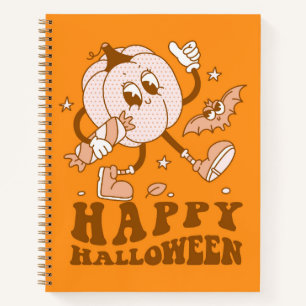 Carnet Joyeux Halloween Citrouille de points de Polka ré