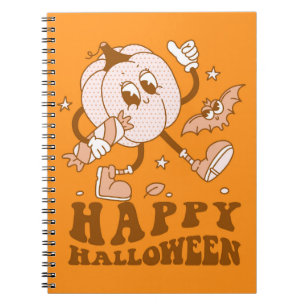 Carnet Joyeux Halloween Citrouille de points de Polka ré
