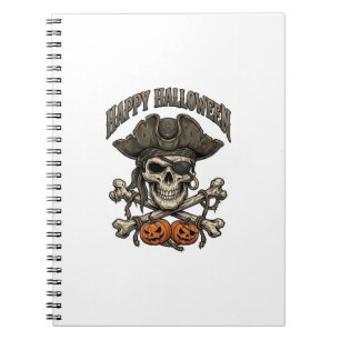 Carnet Joyeux Halloween Crâne de Pirate Os Croisés Citrou