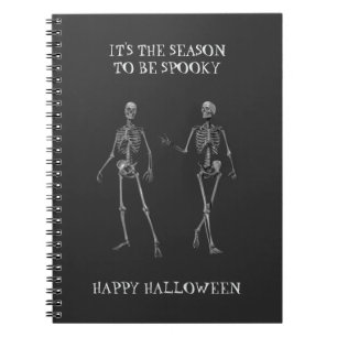 Carnet Joyeux Halloween. Drôles d'amis squelettes