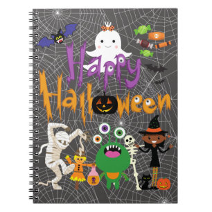 Carnet Joyeux Halloween Enfants mignonnes et Éffrayants