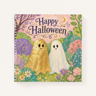 Carnet Joyeux Halloween Jardin de Fleurs de Fantôme Migno