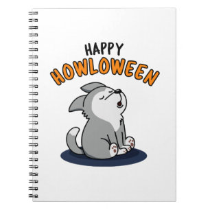 Carnet Joyeux Howloween drôle de jeu de mots sur les chie