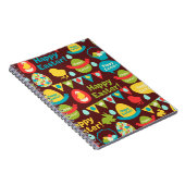 Carnet Joyeux jour de Pâques - Lapin Motif Et Oeufs Pâque (Côté Droit)