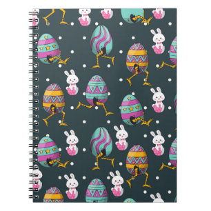 Carnet Joyeux jour de Pâques - Souhaits de lapin drôle Mo