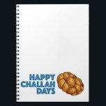 Carnet Joyeux Jours de Challah Chanukah Hanoukka Holiday<br><div class="desc">Il présente une illustration originale d'une miche de pain d'allah tressé, avec HAPPY CHALLAH DAYS dans une police amusante. Idéal pour les cadeaux Hanoukka ! Cette conception est également disponible sur d'autres produits. Ne vois-tu pas ce que tu cherches ? Vous avez besoin d'aide pour la personnalisation ? Contactez ce...</div>