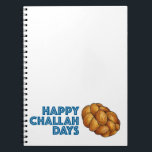 Carnet Joyeux Jours de Challah Chanukah Hanoukka Holiday<br><div class="desc">Il présente une illustration originale d'une miche de pain d'allah tressé, avec HAPPY CHALLAH DAYS dans une police amusante. Idéal pour les cadeaux Hanoukka ! Cette conception est également disponible sur d'autres produits. Ne vois-tu pas ce que tu cherches ? Vous avez besoin d'aide pour la personnalisation ? Contactez ce...</div>