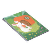 Carnet Joyeux lapin avec carotte en forêt (Côté Droit)