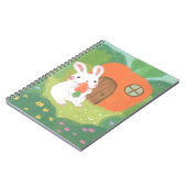 Carnet Joyeux lapin avec carotte en forêt (Côté gauche)
