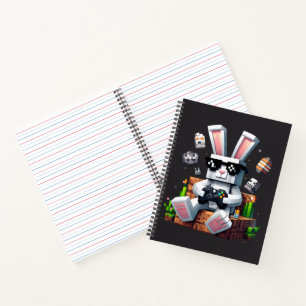 Carnet Joyeux Lapin de Pâques Œuf Vidéo Joueur Jour de Pâ