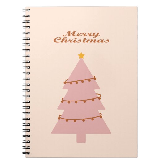 Carnet Joyeux Noël arbre rose (Devant)