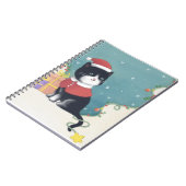Carnet Joyeux Noël : Art d'illustration de chat (Côté gauche)