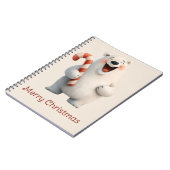 Carnet Joyeux Noël avec un ours polaire mignon (Côté gauche)