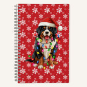 Carnet Joyeux Noël Bernese Mountain Dog Santa Hat (Recto)