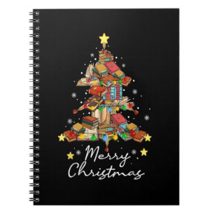 Carnet Joyeux Noël Bibliothèque Arbre Lecture Lover Li