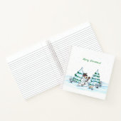 Carnet Joyeux Noël ! Bonhomme de neige avec chat et chiot (Intérieur)