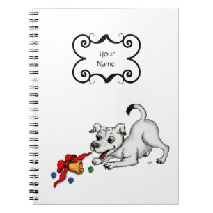 Carnet Joyeux Noël ! Chiot avec Bell et Ball