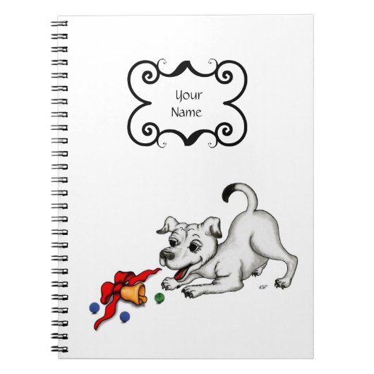 Carnet Joyeux Noël ! Chiot avec Bell et Ball (Devant)