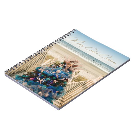 Carnet Joyeux Noël côtier Plage tropicale Holiday Tree (Côté gauche)