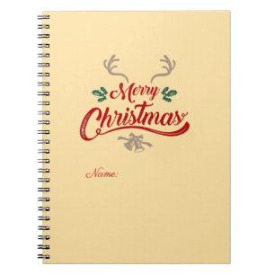 Carnet Joyeux Noël Design Vintage Rouge et vert