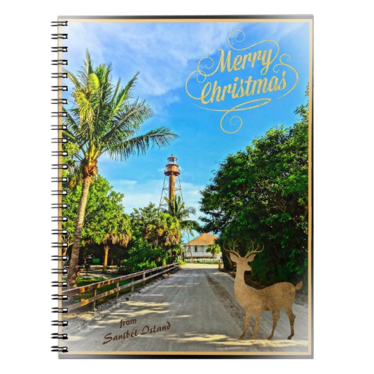 Carnet Joyeux Noël du phare FL de Sanibel Island (Devant)