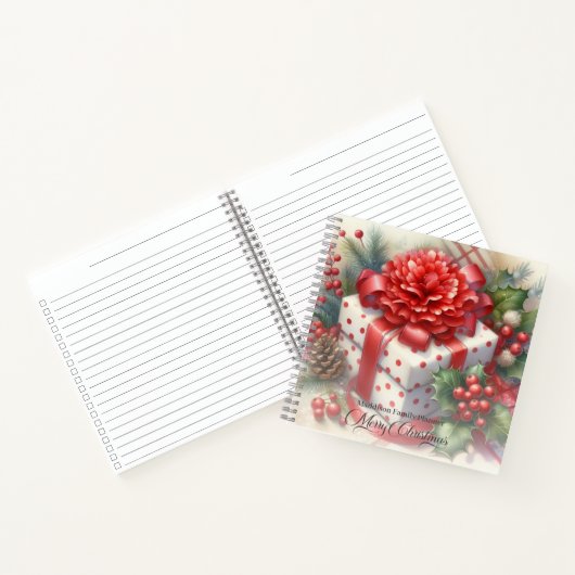 Carnet Joyeux Noël Floral Coquette Bow (Intérieur)