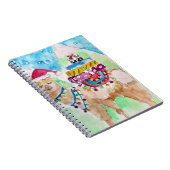 Carnet Joyeux Noël lama mignon art aquarelle (Côté Droit)