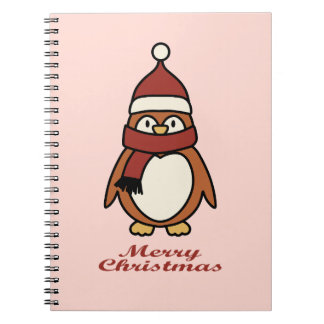 Carnet joyeux noël mignon pingouin
