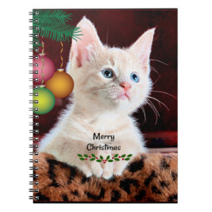 Carnet Joyeux Noël mignonne adorable Kitty Cat