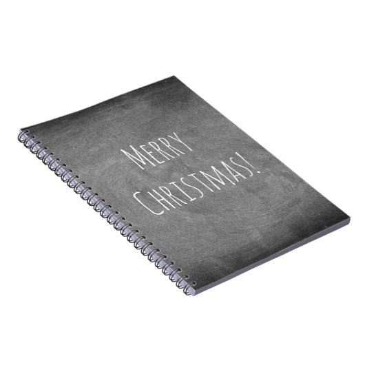 Carnet Joyeux Noël noir blanc typographie Tableau noir (Côté Droit)