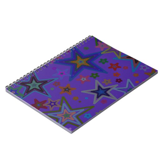 Carnet Joyeux Noël noir pourpre, étoiles Ciel étoile (Côté gauche)