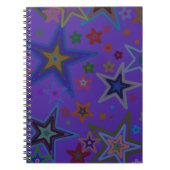 Carnet Joyeux Noël noir pourpre, étoiles Ciel étoile (Devant)