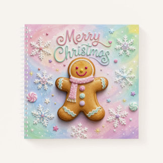 Carnet Joyeux Noël Pâtisserie Gingerbread Flocons de Neig