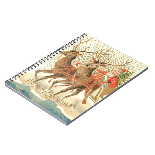 Carnet Joyeux Noël (Père Noël et son renne) (Côté gauche)